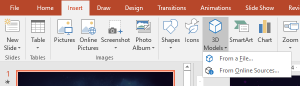 Insert a 3D image in PowerPoint