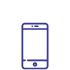 Purple icon of mobile phone